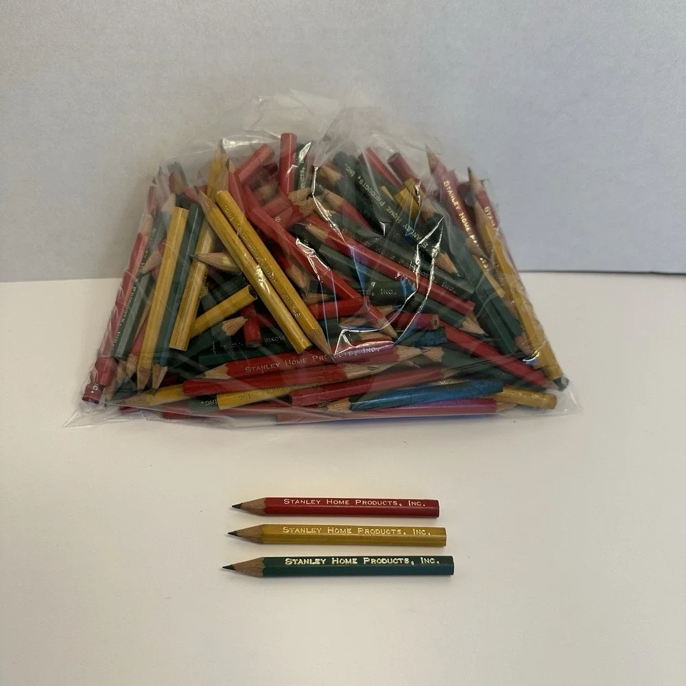 Vintage Stanley Home Products Advertising Pencils Lot ~220 Red Green Gold Promo